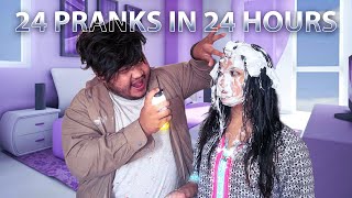 24 Pranks In 24 Hours Challenge  Must Watch😂 Funniest Video [upl. by Nawaj]