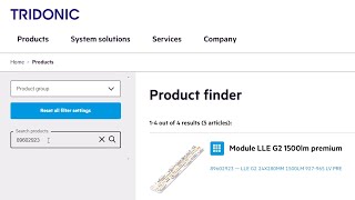 How to use the Product finder on the Tridonic website [upl. by Scopp]