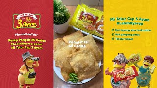 Resep Pangsit Isi Mi Pedas Pakai Mi Telur Cap 3 Ayam​ [upl. by Mezoff]