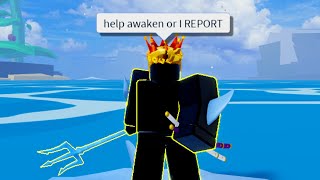 i Helped a Toxic Kid Awaken his ICE Fruit I regret it Blox Fruits [upl. by Alicsirp]