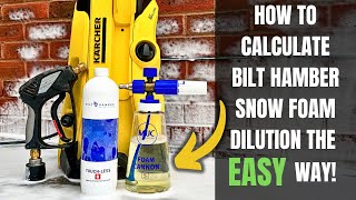 How To Calculate Bilt Hamber Snow Foam Dilution PIR   TouchLess amp Auto Foam [upl. by Rubina322]