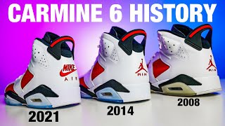 Air Jordan 6 Carmine History Review  History [upl. by Oicam]