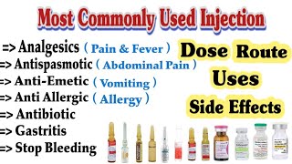 Commonly Used Injection  Common Injections and Their Uses [upl. by Rosabel446]