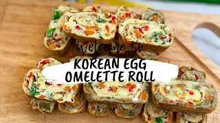 How To Make Korean Egg Omelette Roll [upl. by Attelra]