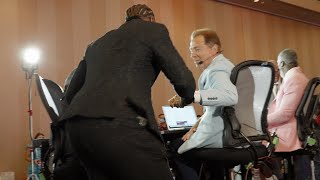 Jalen Milroe interrupts Nick Saban on SEC Network during SEC Media Days [upl. by Donohue]