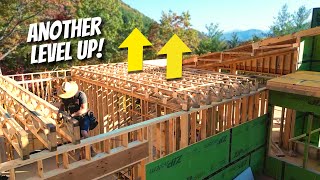 Construction of a MEGA sized Modern Home PT 48  Framing Another Floor [upl. by Sadye]