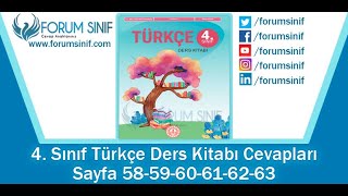 4 Sınıf Türkçe Ders Kitabı 585960616263 Sayfa Cevapları MEB Yayınları [upl. by Eserrehs]