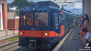 Pompei Scavi 20230702Circumvesuviana EAV train arrival [upl. by Idhem]