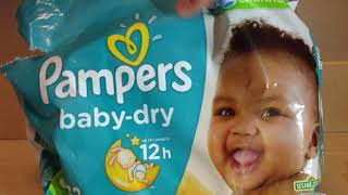 NEW Pampers 12 hour Baby Dry Size 3 32 Count Jumbo Pack Diapers Review Reveal [upl. by Noswad626]