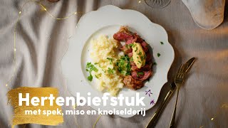 Hertenbiefstuk met miso en knolselderij – kerstrecepten – Allerhande [upl. by Melisent922]