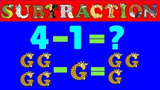 Learn Subtraction from 110 with Alphabetimals  Math Subtraction 1 Table with Animals  easy math [upl. by Gerty]