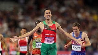 Moroccos Soufiane El Bakkali wins Mens 3000m Steeplechase Race at Olympics Paris 2024 winning Gold [upl. by Airyk805]