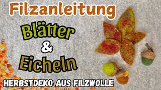 Filzanleitung  Herbstdekoration  Filzen für Anfänger  Filzen mit der Nadel [upl. by Scharaga]