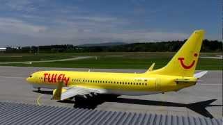 Tuifly B737800 DAHFL at Friedrichshafen Airport HD [upl. by Ahrendt]