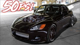 1350HP 2JZ S2000 50PSI Ride Along  Rolling Antilag BOOST [upl. by Oinotnaocram858]