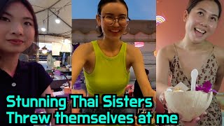 Stunning Thai sisters selling grilled sausages threw themselves at me to be my girlfriend [upl. by Ttevi]