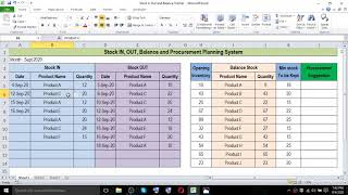 Stock In Out and Balance Tracker in Excel  Auto suggest inventory order quantity [upl. by Clower]