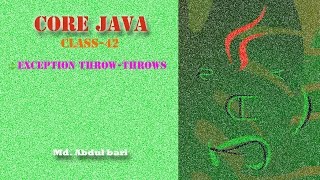 Core Java Bangla TutorialException throwthrows Class 42 [upl. by Stormie]