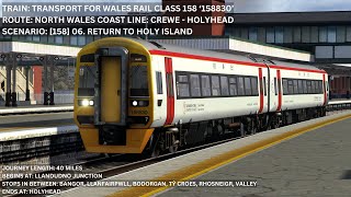 Train Simulator Classic Returning to Holy Island  British Rail Class 158  North Wales Main Line [upl. by Eesak489]