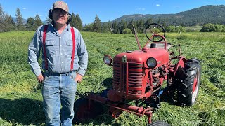 Making hay with Farmall Cub and small round baler [upl. by Jess]