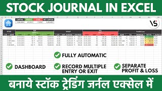 Trading Journal How to track stock trades in Excel [upl. by Alegnave]