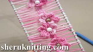 Floral Crochet Hairpin Lace Strip [upl. by Alue]