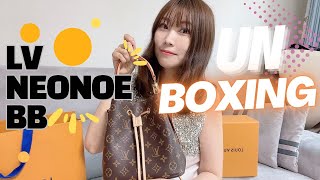 Reviewing Louis Vuitton NeoNoe BB mini bag 2023 blue and purple by the pool collection [upl. by Nnhoj]