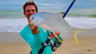 Pompano Season is NOW  Surf Fishing Action [upl. by Nyrhtak]