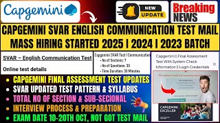 Capgemini SVAR English Communication Assessment 2024  Updated Exam Pattern Syllabus Section Prep [upl. by Aveer712]