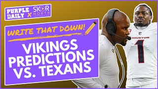 Minnesota Vikings predictions vs Texans Jalen Nailor Stefon Diggs and more [upl. by Dielu]