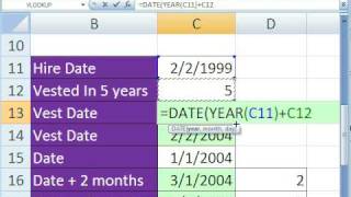 Excel Magic Trick  281 Formula For Vest Date [upl. by Ifok411]