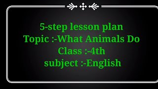 5Step Lesson Plan Tariq Khan [upl. by Caton]