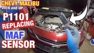 How to rpelace MAF sensor on 2016 Chevy Malibi code P1101 [upl. by Ybsorc]