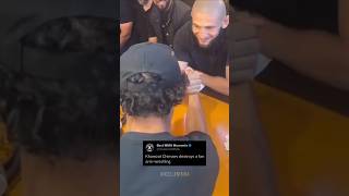 Khamzat Chimaev destroys a fan in arm wrestling [upl. by Orag]