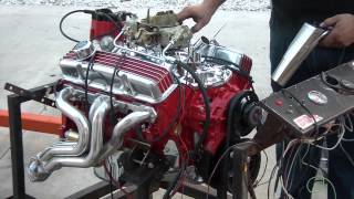 Chevy 383 Stroker running on engine break in stand [upl. by Nikola]