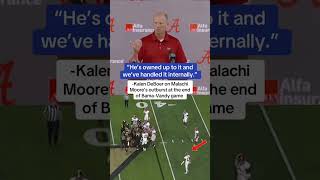 Coach DeBoer talks about Malachi Moore’s actions on Saturday 🗣️ via AlabamaCrimsonTideonALcom [upl. by Mutat]