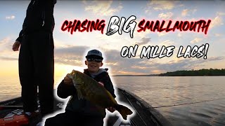 Chasing BIG Smallmouth on Mille Lacs Lake Epic Northern Smallmouth Bass Fishing [upl. by Nikaniki]