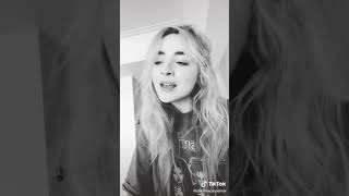 Sabrina Carpenter on TikTok  Singing quotTelepatíaquot by Kali Uchis [upl. by Yur]