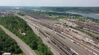 CSXs Massive Russell Yard from the air plus stops in Augusta and Maysville Kentucky [upl. by Sellma]