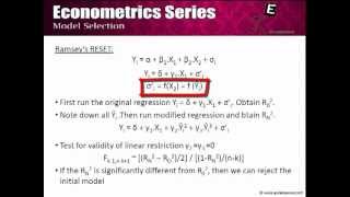 Econometrics  Model Selection [upl. by Iiette]