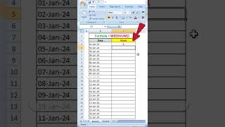 Find Week Number from Date  Weeknum Formula in Excel  excel excelformula shorts [upl. by Nairrot]