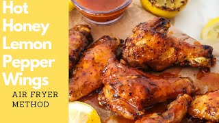 Hot Honey Lemon Pepper Chicken Wings chickenwings airfryerrecipe airfriedchicken [upl. by Gilburt]