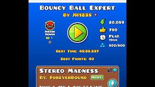 BOUNCY BALL EXPERT INSANE DEMON Geometry Dash [upl. by Ijar103]