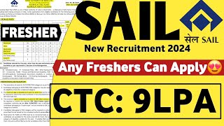 SAIL RECRUITMENT 2024  FRESHERS  ITIDIPLOMABTECH SAIL JOBS 2024  SAIL VACANCY 2024  SAIL 2024 [upl. by Darra991]