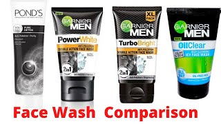 Compare in Face wash Ponds Pure vs garnier Power White vs Garnier Turbo beauty fashion facewash [upl. by Dewar]