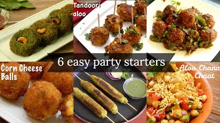 6 easy starters for new year party  Party appetizer  snack ideas  Easy and quick party recipes [upl. by Onifur918]