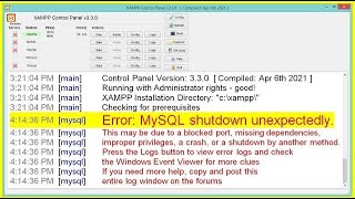 FIXED XAMPP Error MySQL shutdown unexpectedly [upl. by Yvan660]