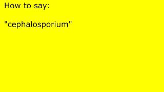 How to pronounce cephalosporium [upl. by Nivram]