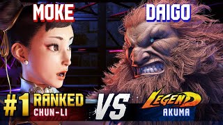 SF6 ▰ MOKE 1 Ranked ChunLi vs DAIGO Akuma ▰ High Level Gameplay [upl. by Sualkcin]