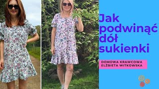 Podwijanie sukienki na maszynie  podstawy szycia [upl. by Adian]